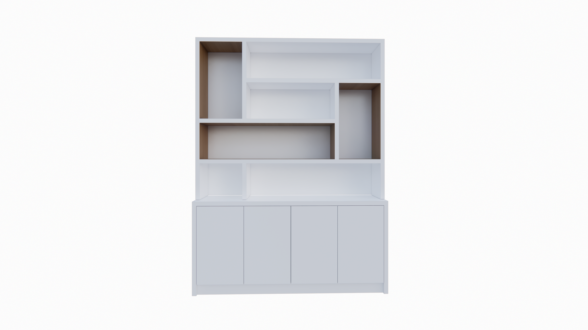 Matera Fächerschrank - 180x30/40x240H cm - teilweise Eiche innen - push-to-open Türen - schlankes Design