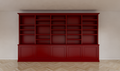 Bücherregal Mayto - 400x40x240H cm - push-to-open Türen - klassisch/gerade