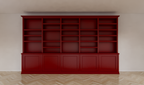 Bücherregal Mayto - 400x40x240H cm - push-to-open Türen - klassisch/gerade