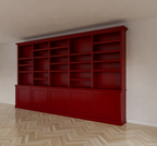 Bücherregal Mayto - 400x40x240H cm - push-to-open Türen - klassisch/gerade