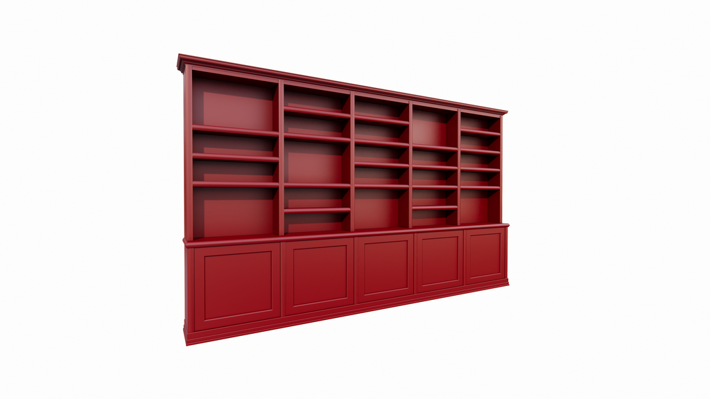 Bücherregal Mayto - 400x40x240H cm - push-to-open Türen - klassisch/gerade