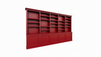 Bücherregal Mayto - 400x40x240H cm - push-to-open Türen - klassisch/gerade