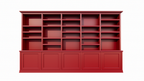 Bücherregal Mayto - 400x40x240H cm - push-to-open Türen - klassisch/gerade