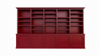 Bücherregal Mayto - 400x40x240H cm - push-to-open Türen - klassisch/gerade