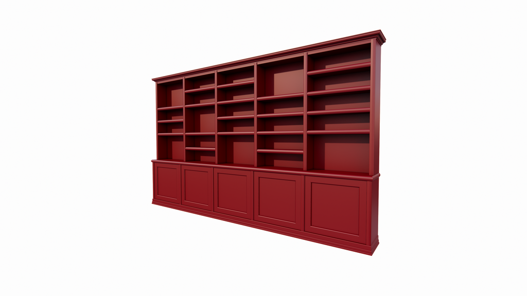 Bücherregal Mayto - 400x40x240H cm - push-to-open Türen - klassisch/gerade