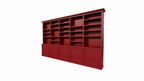 Bücherregal Mayto - 400x40x240H cm - push-to-open Türen - klassisch/gerade