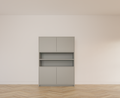 Fächerschrank Mende - 145x55x200H cm - push-to-open Türen - offenes Fach