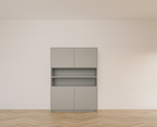 Fächerschrank Mende - 145x55x200H cm - push-to-open Türen - offenes Fach