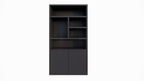 Fächerschrank Mendoza 02 - 120x35x220H cm - 2 push-to-open Türen - 5 offene Fächer