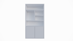 Fächerschrank Mendoza 02 - 120x35x220H cm - 2 push-to-open Türen - 5 offene Fächer