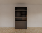 Fächerschrank Mendoza 02 - 120x35x220H cm - 2 push-to-open Türen - 5 offene Fächer