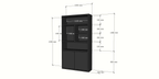Fächerschrank Mendoza 02 - 120x35x220H cm - 2 push-to-open Türen - 5 offene Fächer
