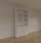 Fächerschrank Mendoza 02 - 120x35x220H cm - 2 push-to-open Türen - 5 offene Fächer