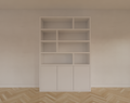 Bücherregal Mendoza 03 - 150x35x220H cm - 3 Türen zum Aufschieben - 8 offene Fächer