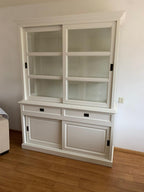Buffetschrank Miami beach - 160x53x218H cm - 2 Schranktüren - 2 Schubladen - 2 geschlossene Schiebetüren - Glasseiten