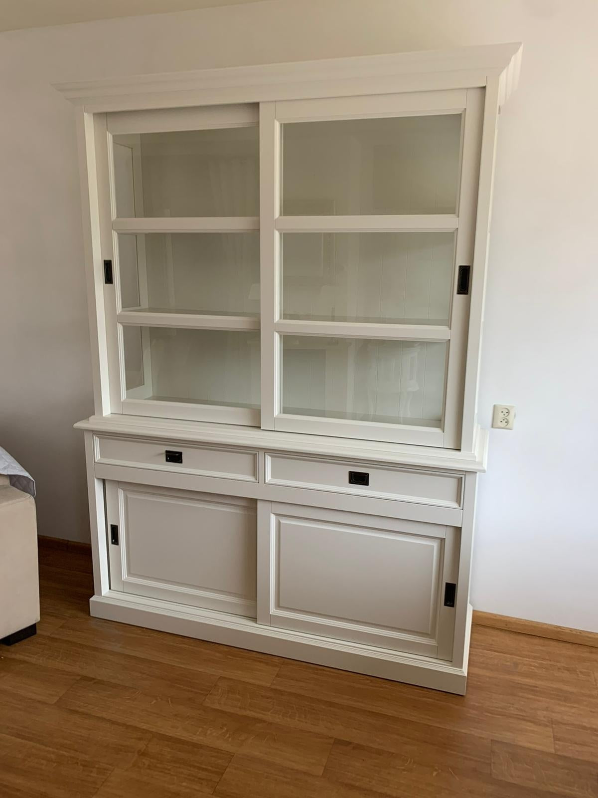 Buffetschrank Miami beach - 160x53x218H cm - 2 Schranktüren - 2 Schubladen - 2 geschlossene Schiebetüren - Glasseiten