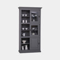 Middelburg Vitrine - 110x40x210H - 4 Glasschiebetüren - 2 geschlossene Schiebetüren - rustikaler Dekorrahmen