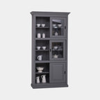 Middelburg Vitrine - 110x40x210H - 4 Glasschiebetüren - 2 geschlossene Schiebetüren - rustikaler Dekorrahmen
