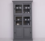 Middelburg Vitrine - 110x40x210H - 4 Glasschiebetüren - 2 geschlossene Schiebetüren - rustikaler Dekorrahmen