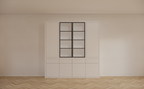 Milazzo Vitrine - 240x40x250H cm - push to open Türen - Glastüren aus Stahl - glatte Oberfläche