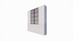 Milazzo Vitrine - 240x40x250H cm - push to open Türen - Glastüren aus Stahl - glatte Oberfläche