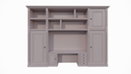 Schreibtischschrank Mondovi - 400x40x300H cm - 4 Soft-Close-Schubladen - 4 Flügeltüren - 6 offene Fächer - PREIS AUF ANFRAGE