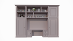 Schreibtischschrank Mondovi - 400x40x300H cm - 4 Soft-Close-Schubladen - 4 Flügeltüren - 6 offene Fächer - PREIS AUF ANFRAGE