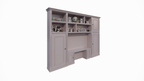 Schreibtischschrank Mondovi - 400x40x300H cm - 4 Soft-Close-Schubladen - 4 Flügeltüren - 6 offene Fächer - PREIS AUF ANFRAGE