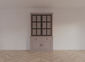 Buffetschrank Montana 01 - 130x46x220H cm - 2 Stahltüren - schlankes Design - schwarze Griffe - 2 Schubladen mit Soft Close