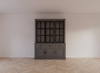 Buffetschrank Montana 02 - 170x46x220H cm - 3 Stahltüren - schlankes Design - schwarze Griffe - 3 Soft-Close-Schubladen