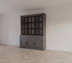 Buffetschrank Montana 02 - 170x46x220H cm - 3 Stahltüren - schlankes Design - schwarze Griffe - 3 Soft-Close-Schubladen