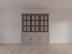 Buffetschrank Montana 03 - 200x46x220H cm - 3 Stahltüren - schlankes Design - schwarze Griffe - 3 Soft-Close-Schubladen