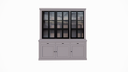 Buffetschrank Montana 03 - 200x46x220H cm - 3 Stahltüren - schlankes Design - schwarze Griffe - 3 Soft-Close-Schubladen