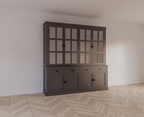 Buffetschrank Montana 04 - 220x46x220H cm - 4 Stahltüren - schlankes Design - schwarze Griffe - 4 Schubladen mit Soft Close