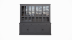 Buffetschrank Montana 04 - 220x46x220H cm - 4 Stahltüren - schlankes Design - schwarze Griffe - 4 Schubladen mit Soft Close