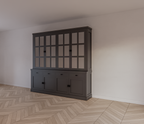 Buffetschrank Montana 04 - 220x46x220H cm - 4 Stahltüren - schlankes Design - schwarze Griffe - 4 Schubladen mit Soft Close