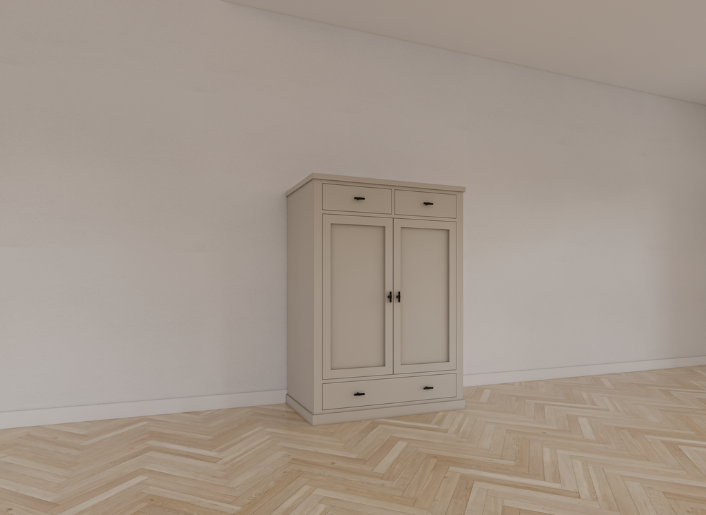 Mädchenkleiderschrank Montana 06 -100x53x140H cm - Soft-Close-Schubladen - 2 Flügeltüren