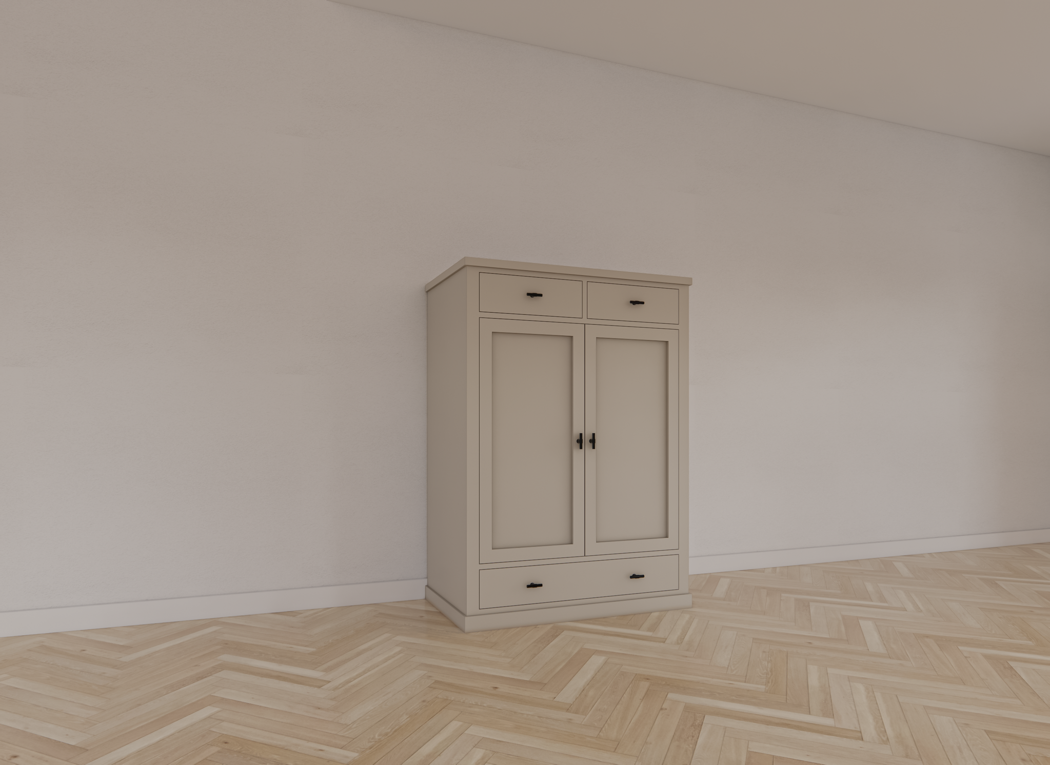 Mädchenkleiderschrank Montana 06 -100x53x140H cm - Soft-Close-Schubladen - 2 Flügeltüren