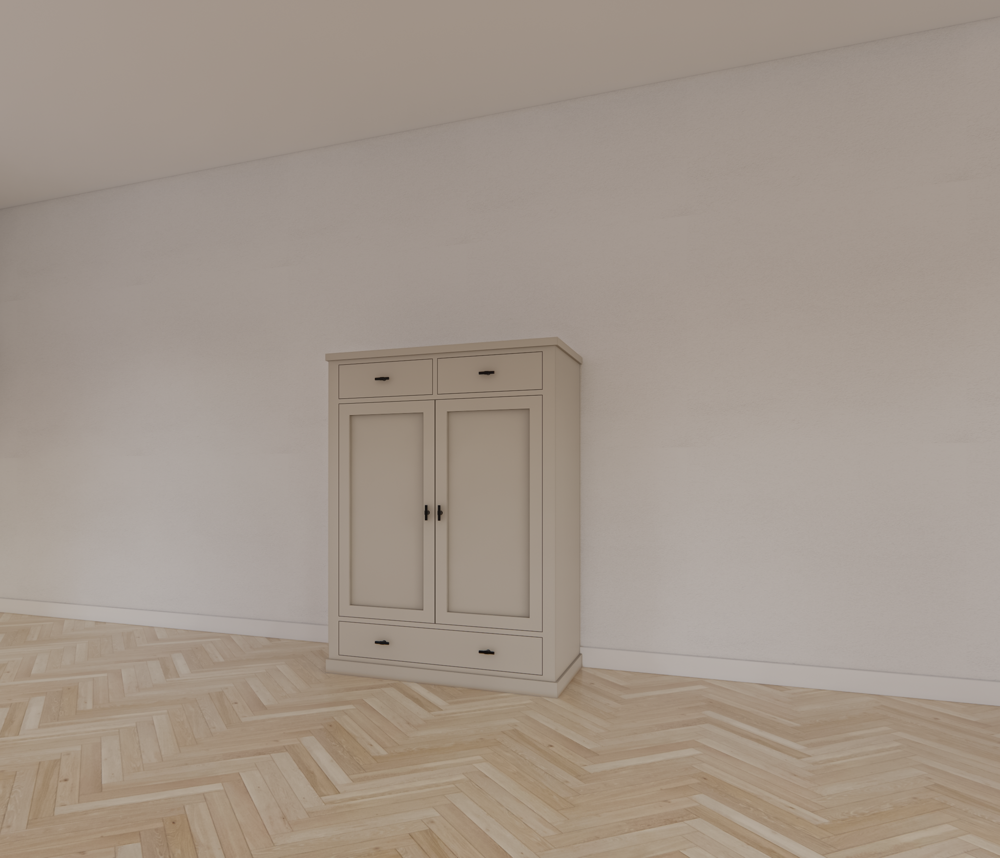 Mädchenkleiderschrank Montana 06 -100x53x140H cm - Soft-Close-Schubladen - 2 Flügeltüren