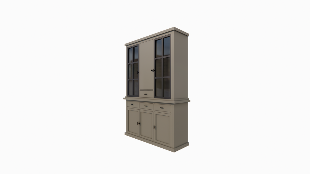 Buffetschrank Montana 07 - 145x46x220H cm - geschlossene Tür und Stahltüren