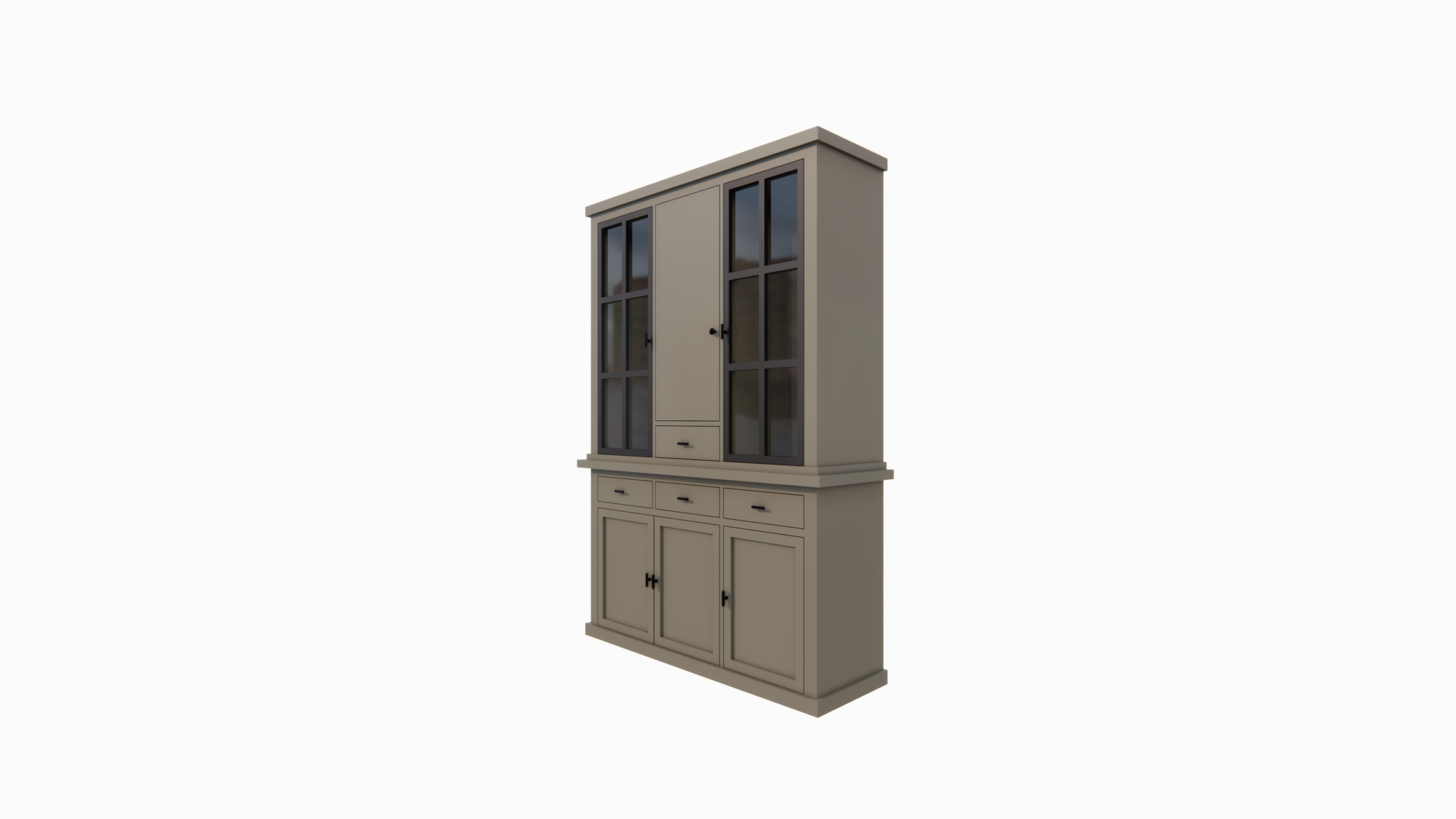 Buffetschrank Montana 07 - 145x46x220H cm - geschlossene Tür und Stahltüren
