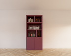 Bücherregal Morella - 100x40x210H cm - push-to-open Türen - offene Regale