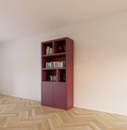 Bücherregal Morella - 100x40x210H cm - push-to-open Türen - offene Regale