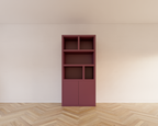 Bücherregal Morella - 100x40x210H cm - push-to-open Türen - offene Regale