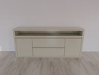 Muxia Sideboard - 200x40x90H cm- 2 grifflose Türen - 2 grifflose Schubladen in der Mitte - offenes Fach darüber - schlankes Design - 5cm Rahmenstärke