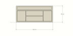 Muxia Sideboard - 200x40x90H cm- 2 grifflose Türen - 2 grifflose Schubladen in der Mitte - offenes Fach darüber - schlankes Design - 5cm Rahmenstärke