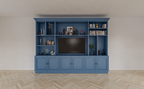 TV-Schrank Nara 02 - 320x35/45x240H cm - Flügeltüren - offene Fächer