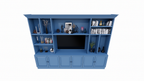 TV-Schrank Nara 02 - 320x35/45x240H cm - Flügeltüren - offene Fächer