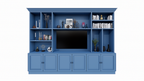 TV-Schrank Nara 02 - 320x35/45x240H cm - Flügeltüren - offene Fächer