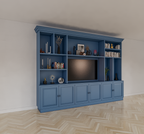 TV-Schrank Nara 02 - 320x35/45x240H cm - Flügeltüren - offene Fächer